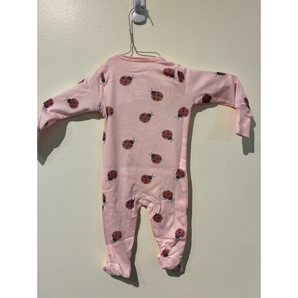 NWOT Member's Mark Pink Ladybug 100% Organic Cotton Sleeper - 3M - Picture 2 of 3